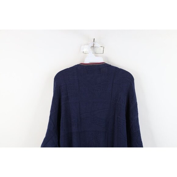 Vintage 90s Streetwear Mens 2XL Golf All Over Print Cotton Knit Sweater USA - Picture 13 of 14